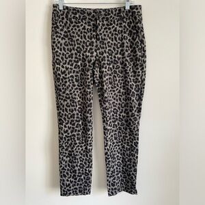 Cabi Sz 6 Jungle Trousers Leopard Print Ankle Skinny Ponte Stretchy Pants Slim